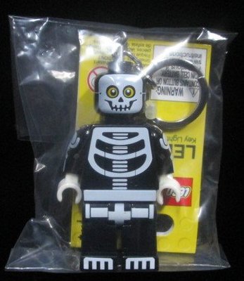 (STH)LEGO 樂高 LED 人偶鑰匙圈 經典 骷髏人~腳會發亮-$300