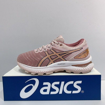 ASICS GEL-NIMBUS 22 女生 粉色 高緩衝 寬楦 運動 慢跑鞋 1012A586-702