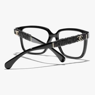 CC Collection 代購 Chanel 22春夏 雙C Logo牛皮拼接方框光學眼鏡／鏡架