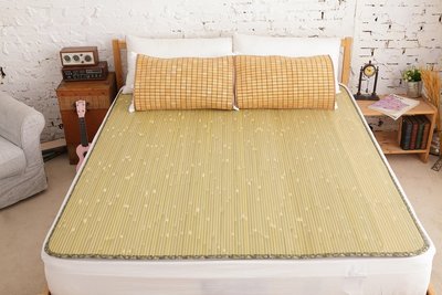 【鹿港竹蓆】11mm 大青竹蓆 6呎×6呎(加大雙人) 100% MIT 台灣製造 硬床適用 束帶款