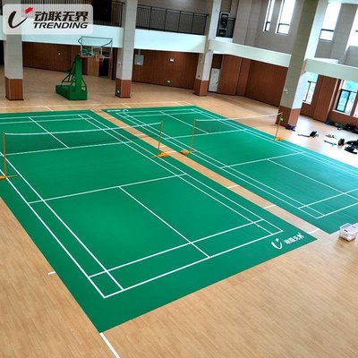 羽毛球場地膠場館運動地膠PVC環保塑膠地板氣排球防滑地墊~特價