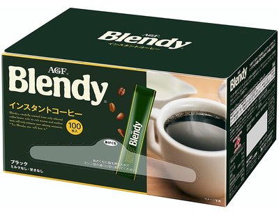 《FOS》日本 AGF Blendy 經典 無糖 黑咖啡 (100入) 新包裝 即溶 辦公室 團購 下午茶 零食 熱銷