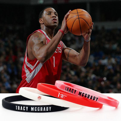 現貨 1號球星麥迪簽名珍藏版腕帶細版硅膠手環夜光nba紀念籃球運動手鏈