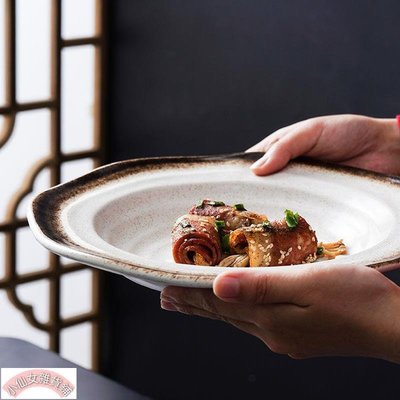 【熱賣精選】日式創意意大利面盤湯盤陶瓷草帽盤意面盤西餐盤深盤家用菜盤餐具