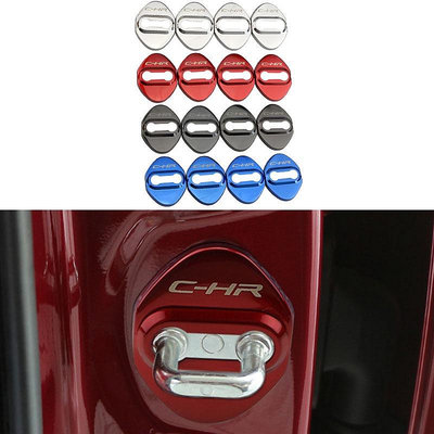 4 件裝門鎖保護罩適用於豐田 C-HR CHR 2016 2017 2018 2019 2020 不銹鋼汽車造型配件