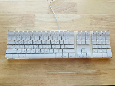台中 Apple Keyboard 有線鍵盤 蘋果電腦鍵盤 白色 A1048 壓克力