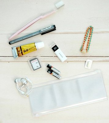 【SAFEBET4格旅行雜物封口袋】 SAFEBET PVC透明軟塑膠收納袋 牙刷收納袋 洗漱包 透明鉛筆盒 NFO
