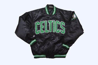 Cover Taiwan 官方直營 NBA 塞爾提克隊 棒球外套 嘻哈 復古 鋪棉 寬鬆 黑色 綠色 大尺碼 (預購)