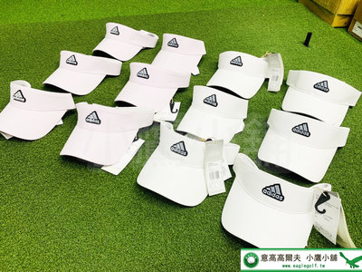 [小鷹小舖] Adidas Golf BADGE OF SPORT VISOR 高爾夫女仕中空球帽 運動遮陽帽 淺粉/白
