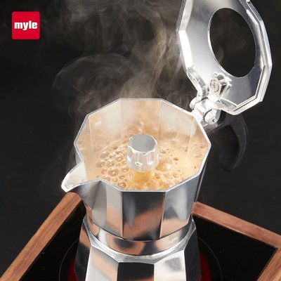 【熱賣精選】myle麥睿斯摩卡壺雙閥咖啡壺意式萃取家用煮戶外咖啡機器具套裝