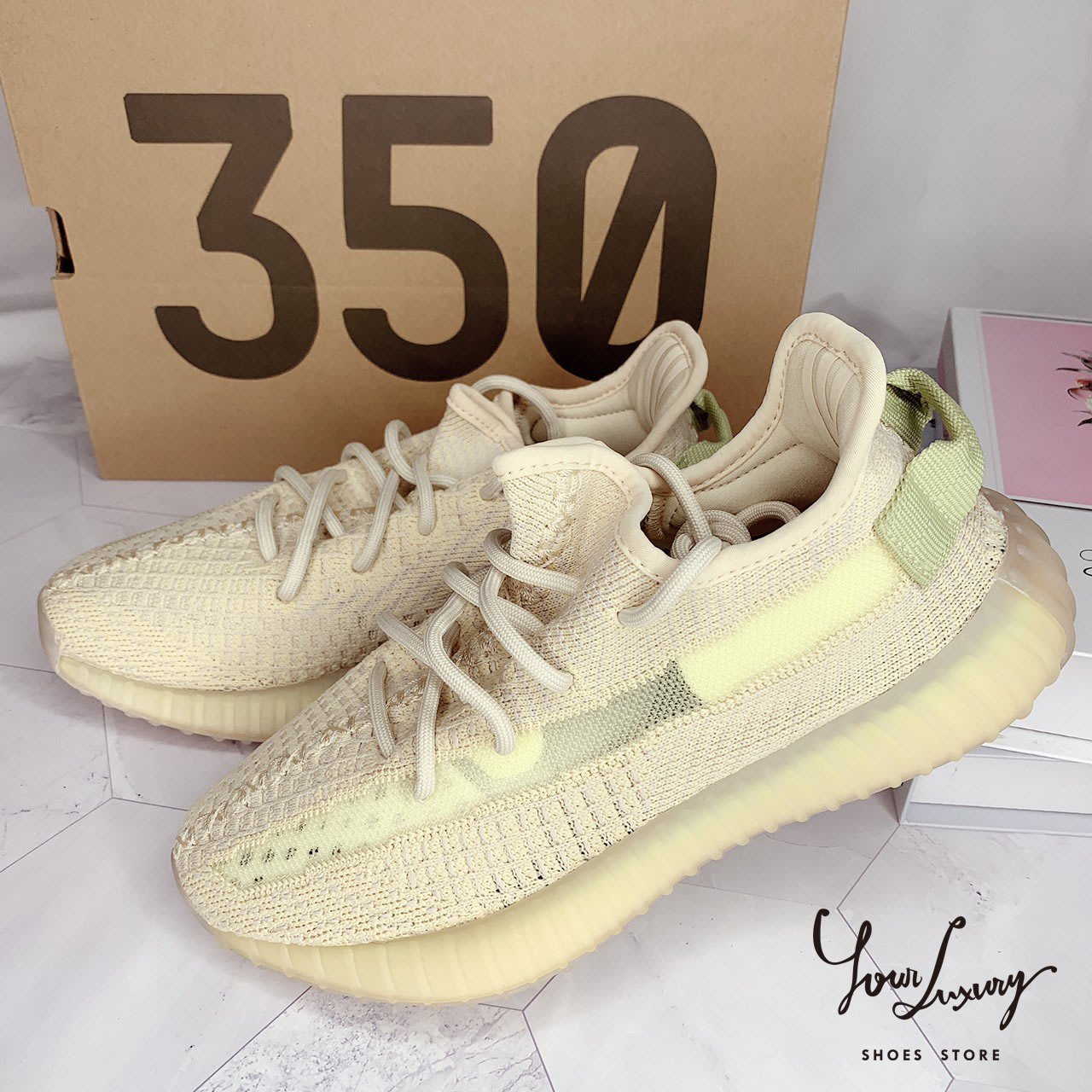 Luxury】Adidas YEEZY BOOST 350 V2 FLAX 版奶茶嫩黃色調亞洲限定現貨