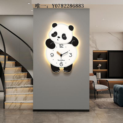 掛鐘美世達熊貓掛鐘客廳新款家用時鐘大氣現代簡約創意餐廳鐘表壁鐘