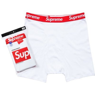 【高冠國際】SUPREME x HANES BOXER BRIEFS 4 PACK 4件裝 平口內褲 四角褲 白色 S