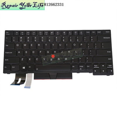 電腦零件適用于聯想ThinkPad E480 L480 T480S L380 鍵盤帶背光黑框指點US筆電配件