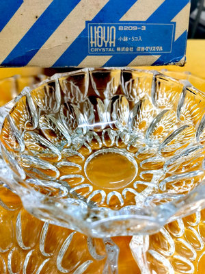 日本 HOYA豪雅CRYSTAL大號水晶缽 水晶器皿 冰激凌