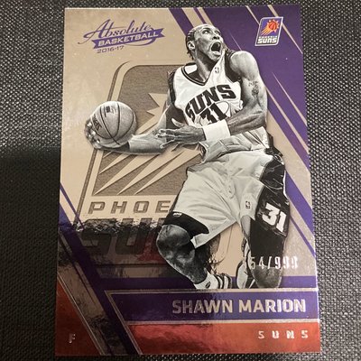 Shawn Marion 限量999 absolute 狂暴扣籃卡