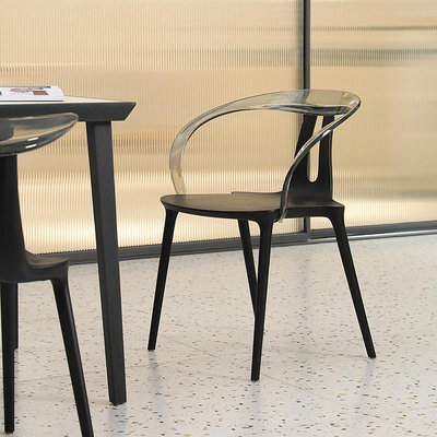 設計師款 亞克力透明餐椅家用靠背簡約化妝椅餐廳椅子