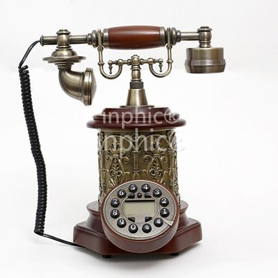 INPHIC-歐式仿舊有繩電話 創意家用商務辦公復古古董座機