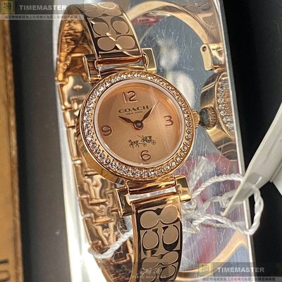 COACH手錶,編號CH00108,24mm玫瑰金錶殼,玫瑰金色錶帶款