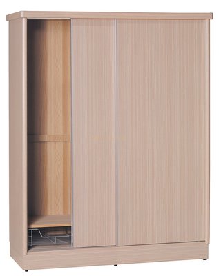 【DH】貨號T4713經典(生活傢)4X7木心板推門衣櫃 含內鏡 ，胡桃色白橡木色柚木色山毛櫸色五色可選擇。特價