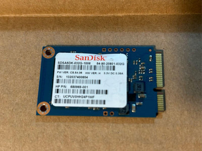 二手Sandisk mSATA 32g SSD固態硬碟