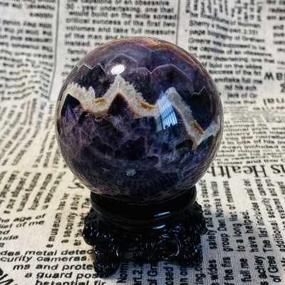 C1293天然紫水晶球擺夢幻紫色水晶居家飾品，原石打磨，隨手2343 水晶 原石 把件【玲瓏軒】