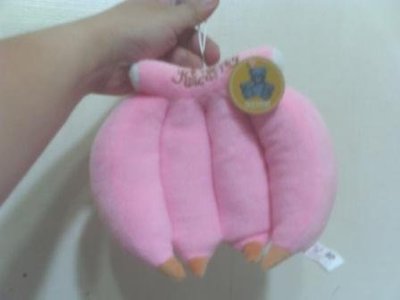 全新整串粉紅香蕉造型小抱枕~可當手機座~滑鼠手腕墊~掛飾