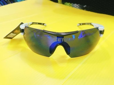 ZETT 男女款 運動型 太陽眼鏡 抗UV400 電鍍面 無度數 台灣製 白藍 BSGT-3639A  現貨
