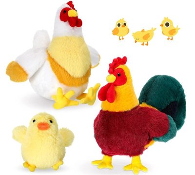 15716A 歐洲進口 限量品 可愛雞家族絨毛絨娃娃母雞公雞小雞玩具玩偶布偶擺飾收藏品送禮禮品