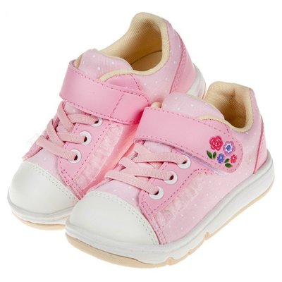 童鞋(15~19公分)Moonstar日本蕾絲小花粉色兒童機能運動鞋I9D344G