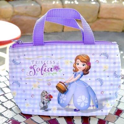 Ariel Wish日本東京迪士尼小公主蘇菲亞Sofia皇冠紫色保溫便當袋保冷袋午餐袋手提袋野餐袋外帶包-絕版品最後一個