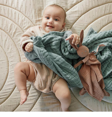 現貨瑞典Elodie Details嬰幼兒寶寶有機棉安撫巾純棉紗布可愛哄睡