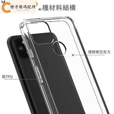 優品百貨谷歌 Pixel 5 5A 4A Pixel4A Pixel5 5G 透明 防摔 保護殼 硬殼 手機殼[橙子數碼配件]