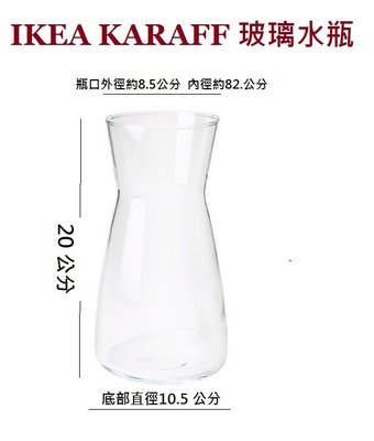 ☆創意生活精品☆IKEA KARAFF 玻璃水瓶 可盛裝飲料及當作花瓶使用