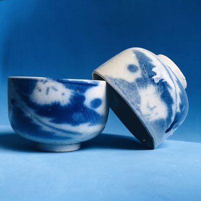台灣早期老碗盤 — 杯(#9) 富士山 茶杯 (2個一標)