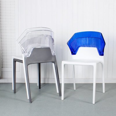 免運 北歐創意餐椅家用簡約透明休閑椅疊放戶外塑料洽談椅亞克力靠背椅