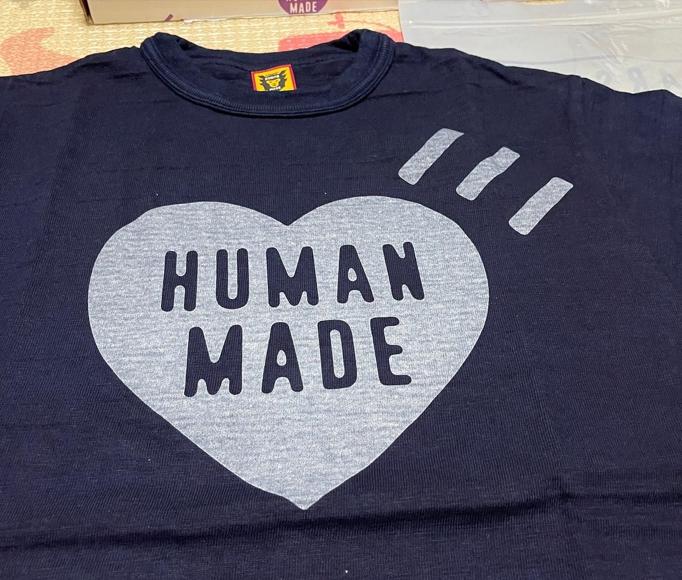 Human made 2022人間製藍染系列大愛心Indigo T-shirt 深藍尺寸m