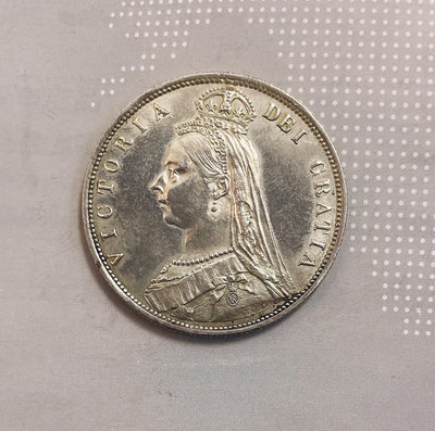 1887銀霜英國維多利亞半克朗銀幣、英國半克朗銀幣、維多利亞28089