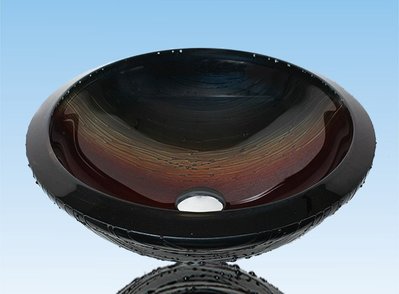 FUO衛浴:42公分 彩繪工藝 藝術強化玻璃碗公盆 (WY15015)預訂!