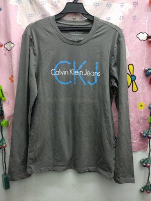 全新Calvin Klein Jeans灰色XL長袖T恤