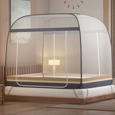 現貨熱銷-蚊帳蒙古包免安裝家用1.5米雙人床1.8m宿舍單人0.9M有底拉鏈蚊帳