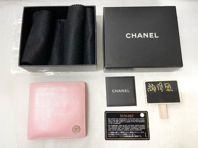 22弄 Chanel vintage 粉紅 短夾 皮夾