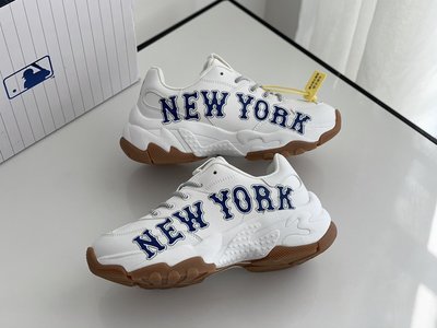 韓國KKOBA MLB老爹鞋 NEW YORK 白色 膠底 洋基 運動鞋 厚底鞋 增高6公分 男女鞋