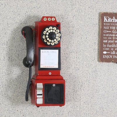 復古懷舊壁掛式老式電話擺飾/裝飾/收藏/店面/門市/民宿　(暖暖屋傢俱傢飾)