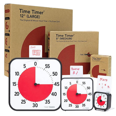 [3美國直購] Time Timer 12吋  8吋 3吋 教育版 視覺倒數計時器 60分鐘定時器 含書寫小卡_CC1