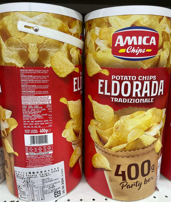4/11前 即期特價 🇮🇹 義大利Amica 桶裝洋芋片 400g  到期日2024/4/26 頁面是單桶價