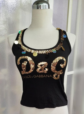 義大利品牌 D&G DOLCE & GABBANA亮片背心~不議價