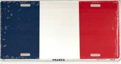 [美國進口]  法國國旗車牌..~^^伊式工房^^~