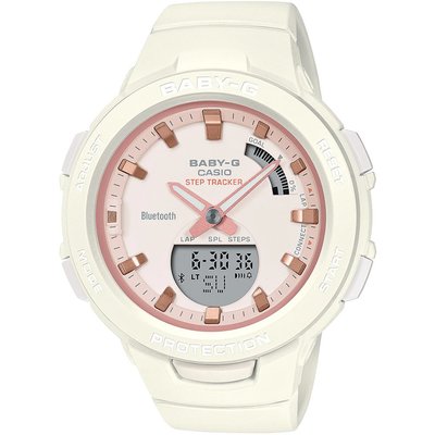 【CASIO BABY-G】BSA-B100CS-7A 實用顯錶 藍牙計步運動雙顯錶 耐衝擊 休閒運動錶