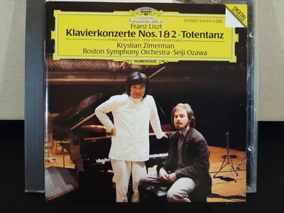 古典cd唱片Zimerman,Ozawa,Liszt-P.c No.1&2,齊瑪曼，小澤征爾，李斯特-鋼琴協奏曲第一&二號，如新。